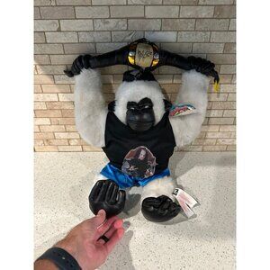 Cuddletown Friends WWF WWE Wrestling undertaker Plush Bear Toy Holding Belt Vtg